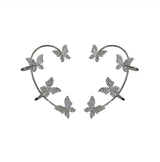 Korean Diamond Butterfly Ear Hook Clip